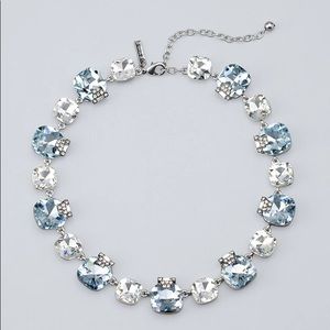 WHBM SILVERTONE JEWELED STATEMENT NECKLACE